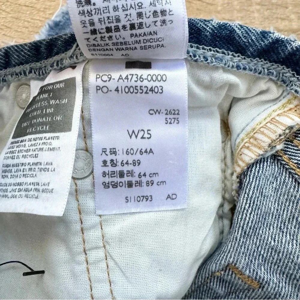 NWT Levi's 501 Waist Jean Shorts Blue 25 - Picture 8 of 12